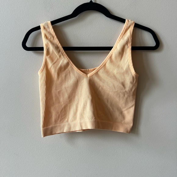 Colsie Orange Ribbed Top - Picture 3 of 3